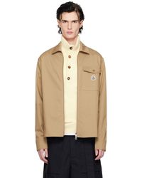 Moncler - Tan Cotton Gabardine Zip-Up Jacket - Lyst