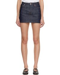 A.P.C. - Minijupe En Denim À Lisière - Lyst