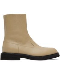 Dries Van Noten - Beige Leather Chelsea Boots - Lyst