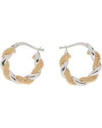 Bottega Veneta - Gold & Silver Twist Hoop Earrings - Lyst