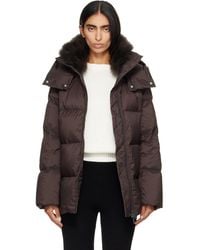 Yves Salomon - Waterproof Technical Lambswool Trim A-Line Down Jacket - Lyst