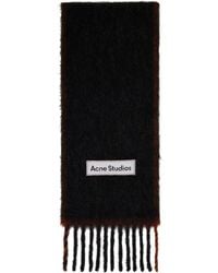 Acne Studios - ブラック ナロー ウール モヘア マフラー - Lyst