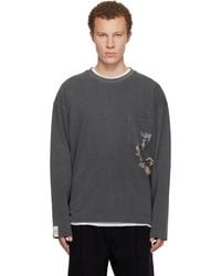 WOOYOUNGMI Long Sleeve Patch Polo in Black for Men | Lyst