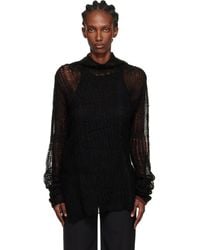 Y's Yohji Yamamoto - Sheer Asymmetry Long Knit Sweater - Lyst