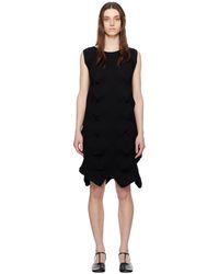 Issey Miyake - Robe midi noire à col ras du cou - Lyst