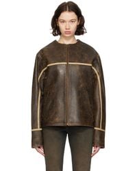 Guess - Crackle Leather Jacket - Lyst