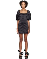 Ganni - Black Bow Minidress - Lyst