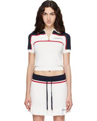 CASABLANCA - Off- & Knit Tennis Short Sleeve Polo - Lyst