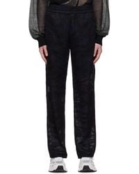 Feng Chen Wang - Pantalon Noir À Motif Camouflage - Lyst