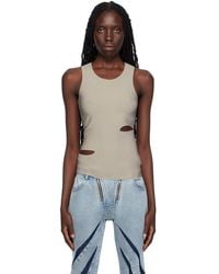 Dion Lee - Gray Slit Tank Top - Lyst