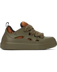 Lanvin - Green & Taupe Curb Color-block Rubber Sneakers - Lyst