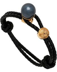 Versace - Leatherpearl Bracelet - Lyst