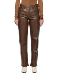 Agolde - Brown Sloane Leather Pants - Lyst