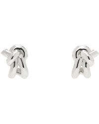 Bottega Veneta - Silver Knot Earrings - Lyst
