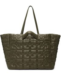 Ganni - Khaki Quilted Re-Tech Xxl Tote - Lyst