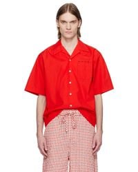Marni - レッド Hidden Logo ポプリン ボウリングシャツ - Lyst