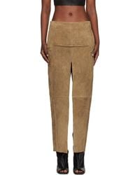 Rick Owens - Tan Temple Sliced Suede Midi Skirt - Lyst