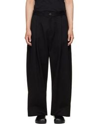 Studio Nicholson - Sorte Pleated Trousers - Lyst