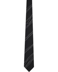 Emporio Armani - Cravate noire à motif en tissu jacquard - Lyst