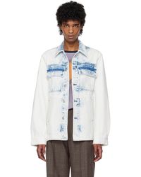 Dries Van Noten - ホワイト＆ブルー アシッドウォッシュ デニムジャケット - Lyst