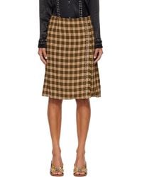 Wales Bonner - Khaki Cosmic Midi Skirt - Lyst