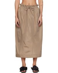 Simone Rocha - Tan Gathered Waist Tulip Midi Skirt - Lyst
