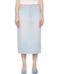 Acne Studios - Padded Denim Midi Skirt - Lyst