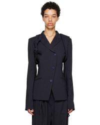 OTTOLINGER - Ssense Work Capsule – Navy Otto Fitted Harness Blazer - Lyst