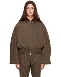 Ganni - Wool Melange Bomber Jacket - Lyst