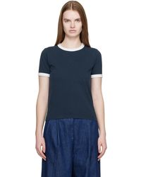 A.P.C. - Crop Manche Courte Contrast T-Shirt - Lyst