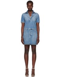 Moschino - Laurel Crown Emblem Denim Minidress - Lyst