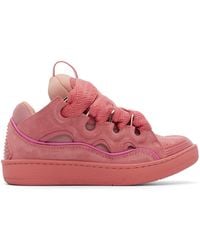 Lanvin - Monochrome Suede Curb Sneakers - Lyst