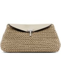 TOTEME - Mini T-Lock Woven-Leather Clutch - Lyst