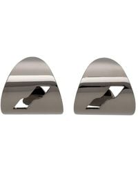 we11done - Gunmetal Logo Motif Earrings - Lyst