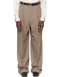Valentino - Taupe Wool Trousers - Lyst
