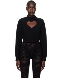 Alaïa - Black Heart Sweater - Lyst