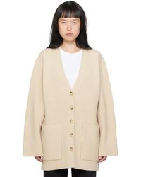 Totême - Toteme Off-white Ribbed Cardigan - Lyst