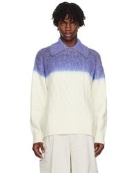 Adererror - Blue & Off-white Gradient Polo - Lyst