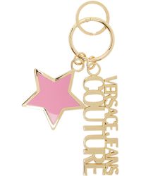 Versace - Pink & Gold Stars Keychain - Lyst