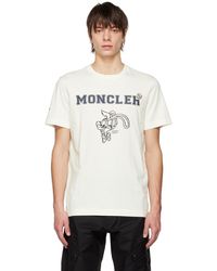 Moncler - T-shirt blanc à logo floqué - Lyst