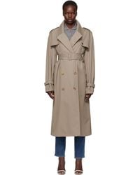 Moschino - Taupe Gabardine Tailored Twist Trench Coat - Lyst