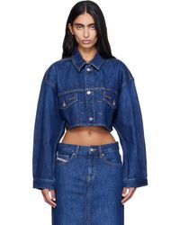 DIESEL - Cropped Oversized Denim Trucker Jacket - Lyst