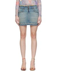 Guess - Western Denim Miniskirt - Lyst