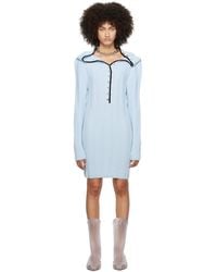 Y. Project - Blue Ruffle Necklace Minidress - Lyst