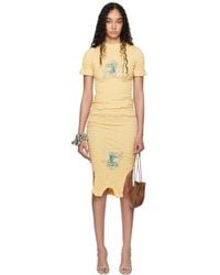 Conner Ives - Ssense Exclusive Shirred T-Shirt Midi Dress - Lyst
