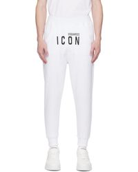DSquared² - Dsqua2 pantalon de survêtement dean blanc à logo icon - Lyst