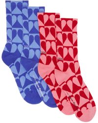 Socksss マルチカラー ソックス 2足セット - レッド