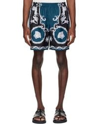Versace - Printed Silk Twill Slim Shorts - Lyst