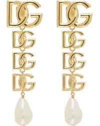 Dolce & Gabbana - ゴールド クリップオン ロゴ イヤリング - Lyst