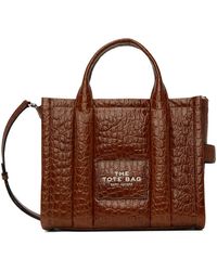 Marc Jacobs - Moyen cabas 'the tote bag' brun en cuir gaufré façon croco - Lyst
